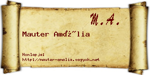 Mauter Amália névjegykártya